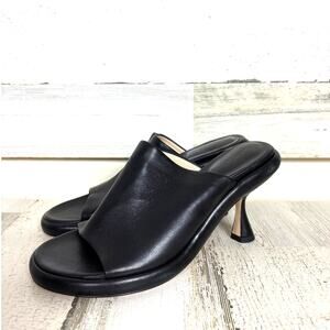 Wandler Womens 5 Black Julio Leather Mule Itally Designer Heel Open Toe Shoe NEW